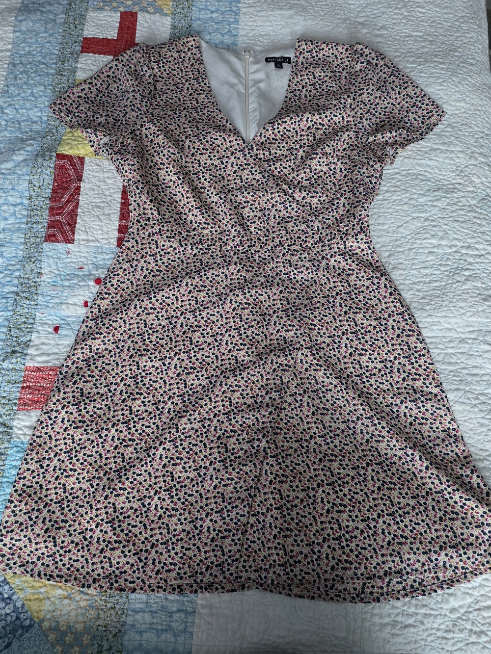 J. Crew Pink Floral V-Neck Mini Dress